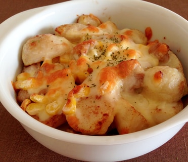 ほくほく食感☆豚肉と里芋のチーズ焼き